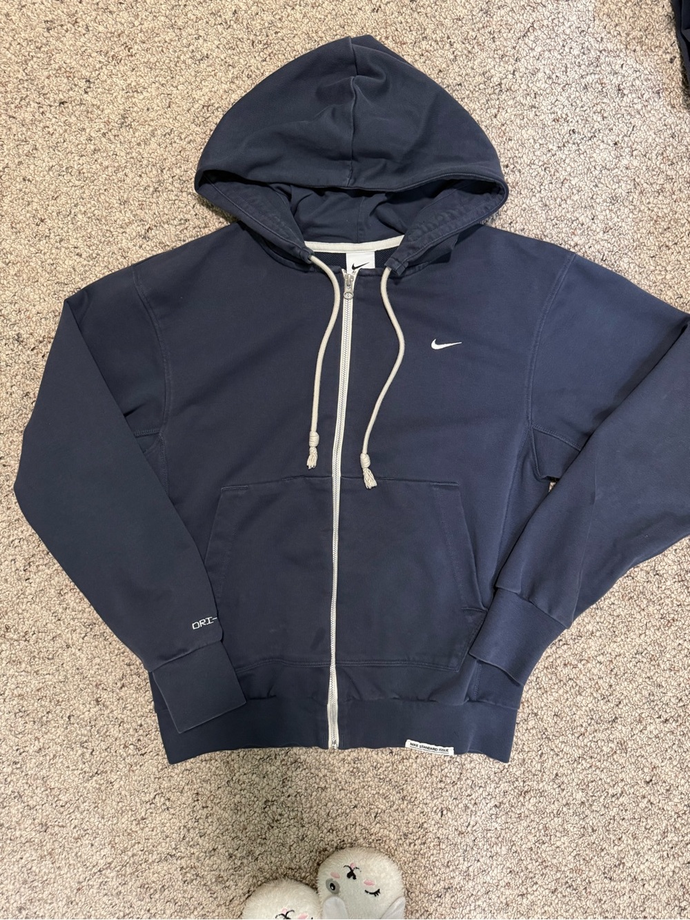 Nike Navy Full-Zip Hoodie with White Accents